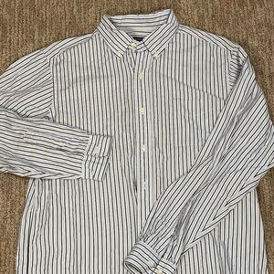 Crémieux Men’s Button-Up Shirt – Blue & Gray‎ Striped
